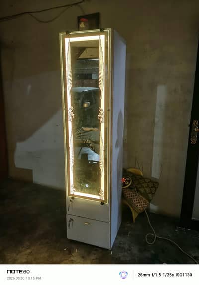 wardrobe with glowing light mirror
