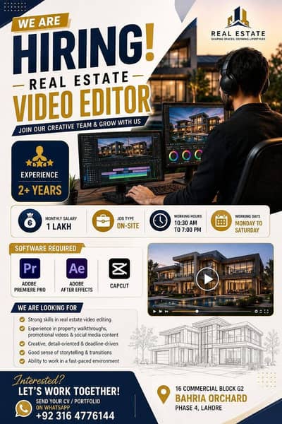 Video Editor Required – Lahore | Full-Time