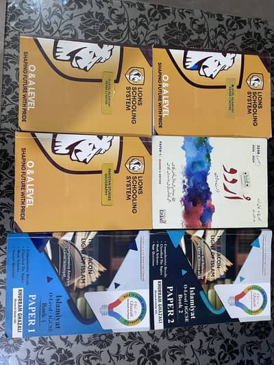 Olevels Pakistan Studies,Islamiat notes and Urdu practice book. 10k