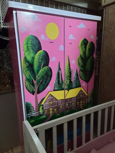 Kids double door wardrobes with drawers