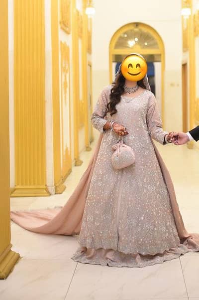 Walima / Reception Maxi - Light Pink - Heavy Embellished - Used Once