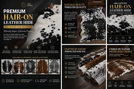 Premium Genuine hair on leather natural cow hides export qua