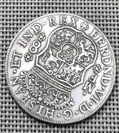 Spanish 1741 Colonial 8 Reales Silver Coin, Pillar Dollar Old  Coin