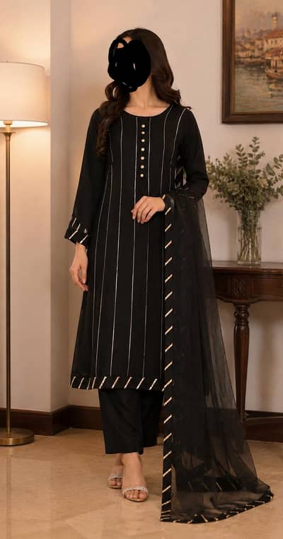 3 piece black suit