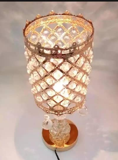 pair of crystal metallic lamps new for urgent sell