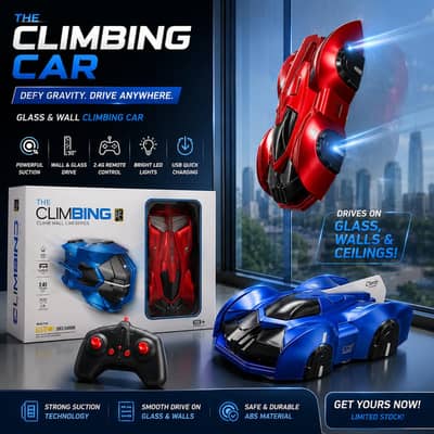 Wall Climbing Remote Control Car | Glass & Wall Stunt Car