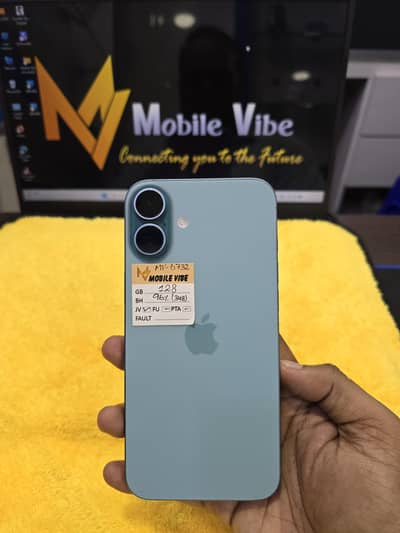 Apple iPhone 16 Plus 128gb (Teal Colour) 10 By 9 Condition (96% B. H)
