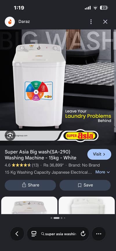 15 kg full size washing machine for sale