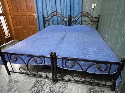 Wrought Iron Furniture Set - Sofa Set + Double Bed with Mattress