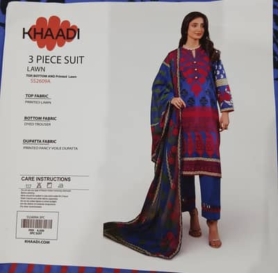 3pc unstiched khaadi digital printed branded lawn suits