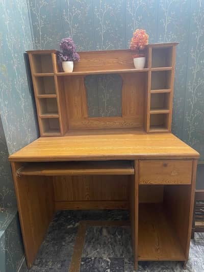 Wooden Computer Tables (2) + TV Trolley