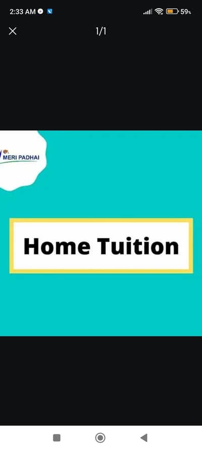 Female Teacher Required – For Home Tution