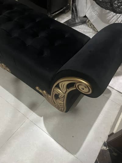 Luxury Black Velvet Dewan with Golden Border
