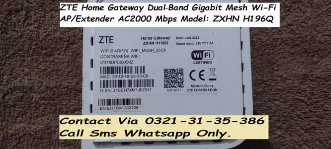 zte dualband gigabit mesh wifi ac2000mbps