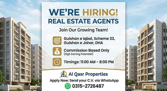 WE ARE HIRING: REAL ESTATE AGENTS