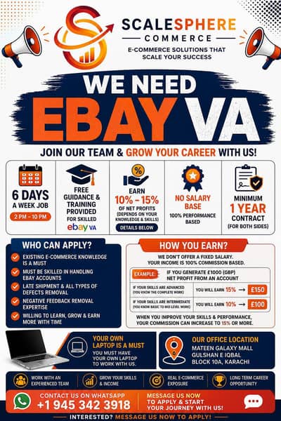 NEED EBAY VIRTUAL ASSISTANT