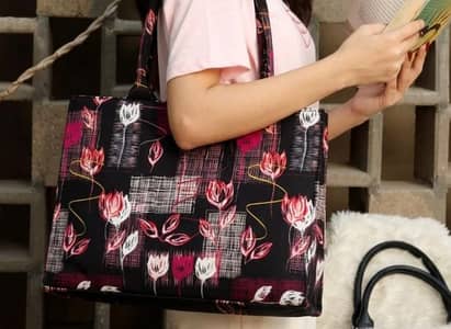 Brand New Floral Printed Tote Bag | Stylish & Spacious | Unused