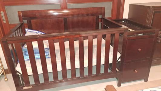 wooden baby cot