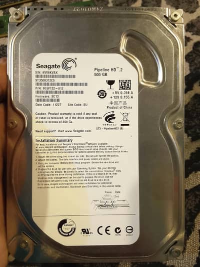 Seagate 500GB SATA Hard Disk - Desktop HDD - Working