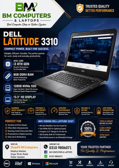 Dell i3 8th Generation Laptop For Sale