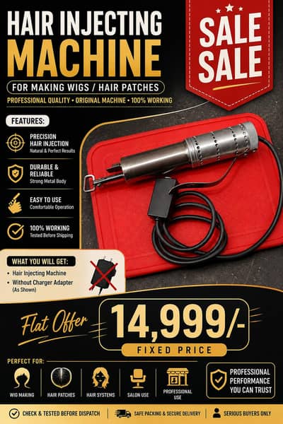 Hair injecting Machine for making wigs/ hair patches