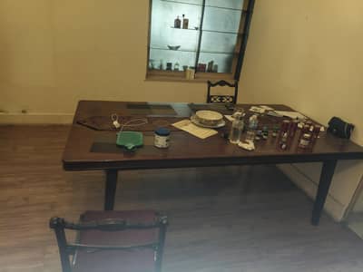 wood chair and table
