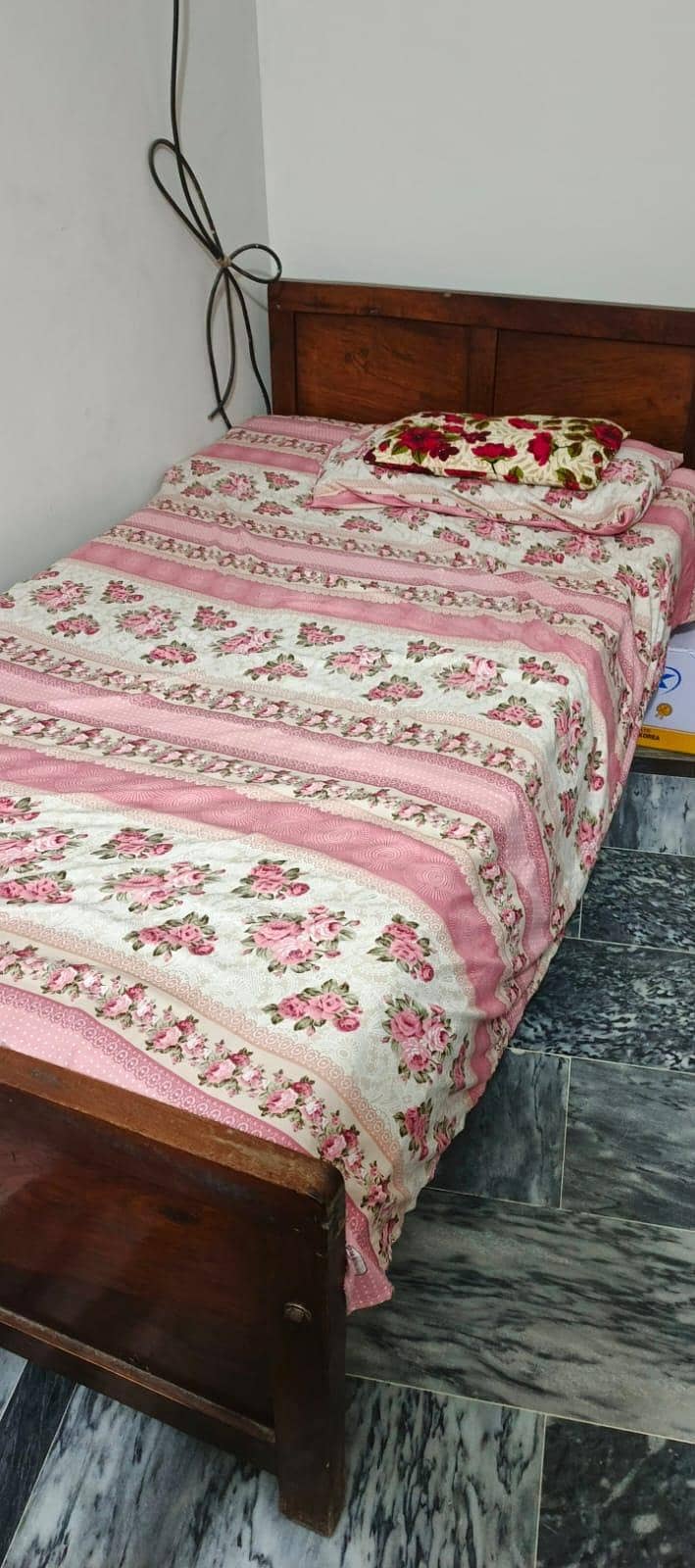 Solid Wooden Single Bed 1