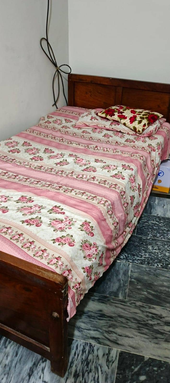 Solid Wooden Single Bed 2