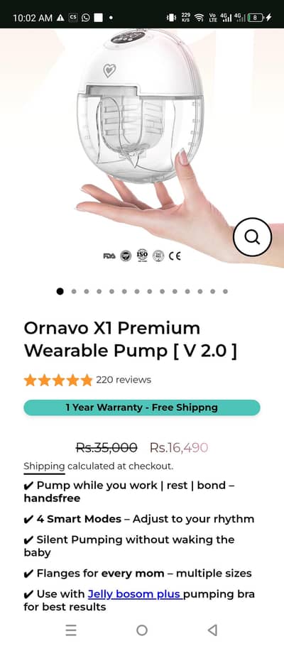 ornavo x1 premium wearable pump