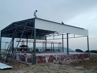Steel fabrication , Wall mounted sheds - Canopy - Marquee - PEB sheds