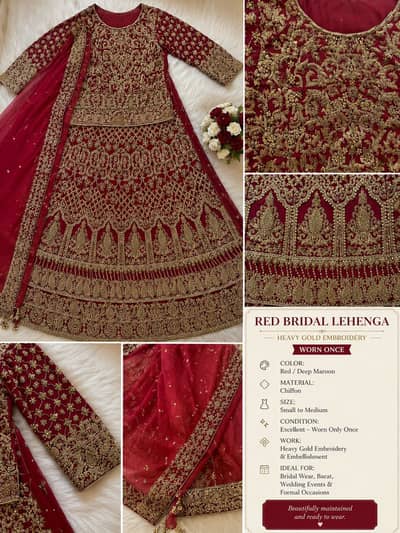 Bridal Lehnga – Worn Once, Excellent Condition | Wedding Dress