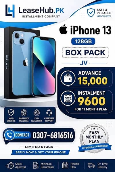 Apple iPhone 13 Non Pta JV on Easy Installment only Lahore