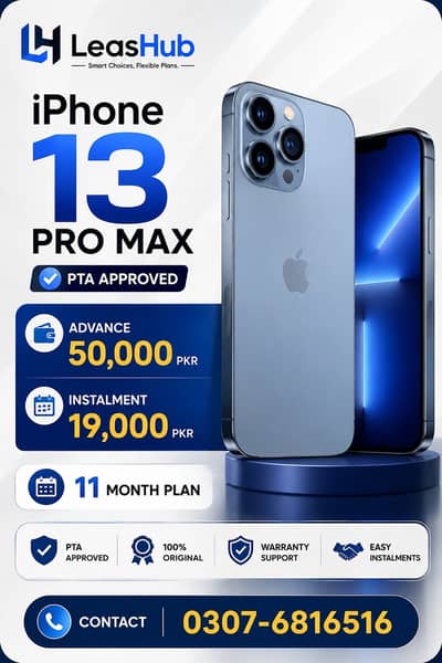 Apple iPhone 13 Pro Max Pta Approved on Easy Installment only Lahore