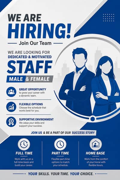 Hiring male and female for work