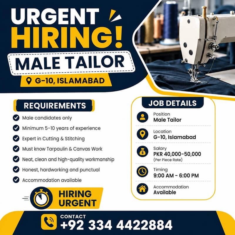 Require tailor urgent 0
