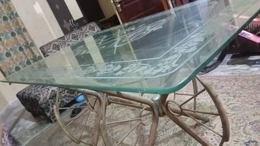 Dining table with metal stand