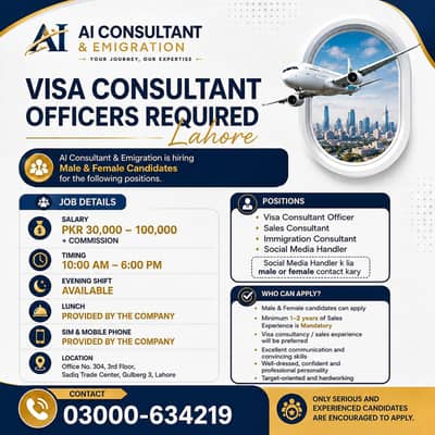 Visa Consultant / Social Media Handler / Male or female