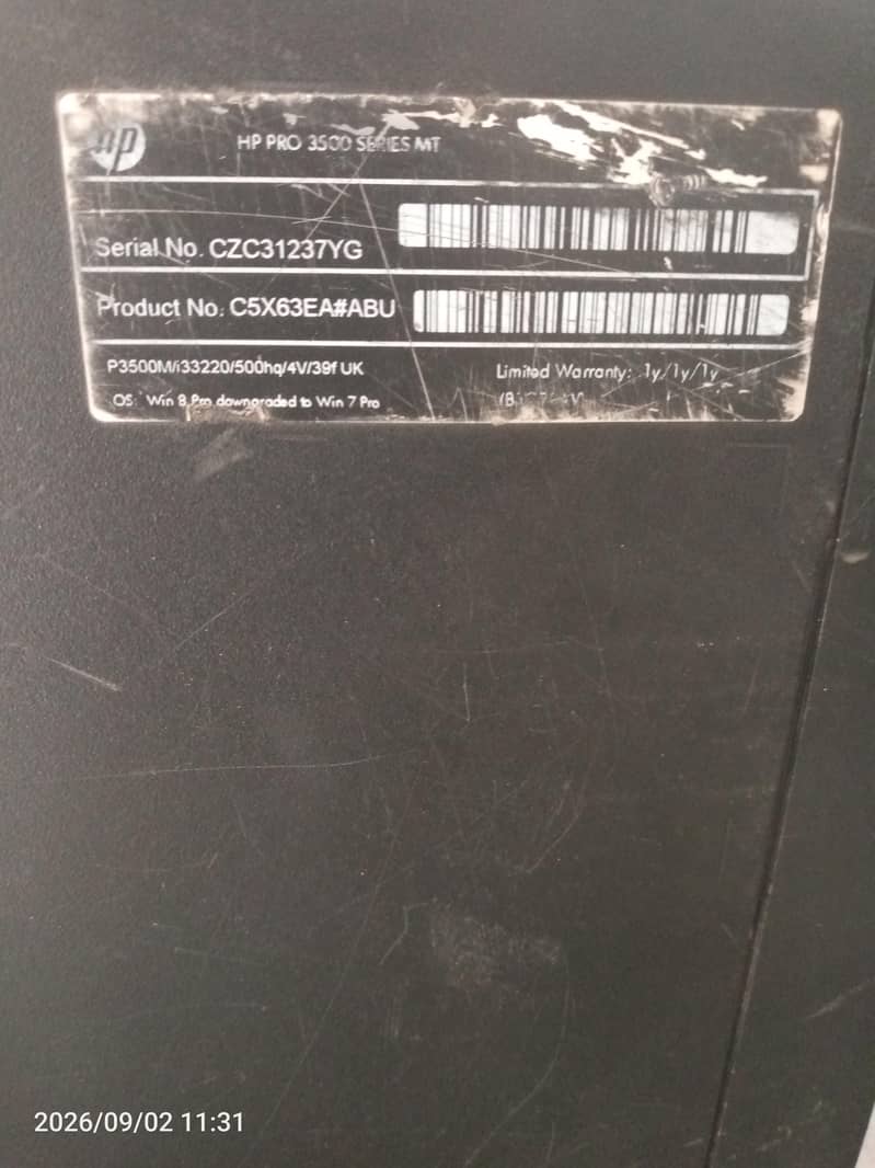Mt3500/ hp Tower CPU 1