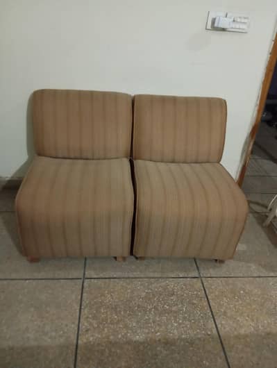 two sofa used but 10by 10 conditin dressing table