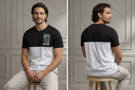Berlin Trend Black & White Dual-Tone "Adventure" Graphic T-Shirt