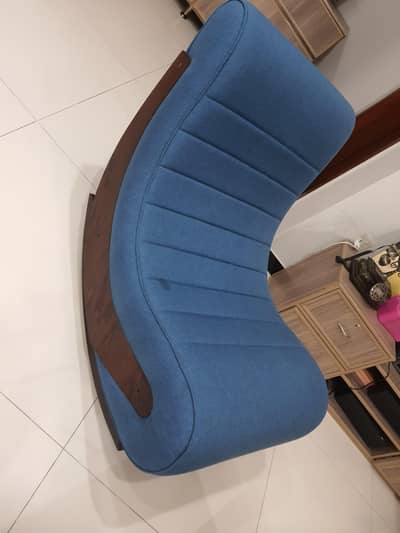 rocking chair in blue color