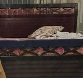 Wooden Bed with side tables and Mattress