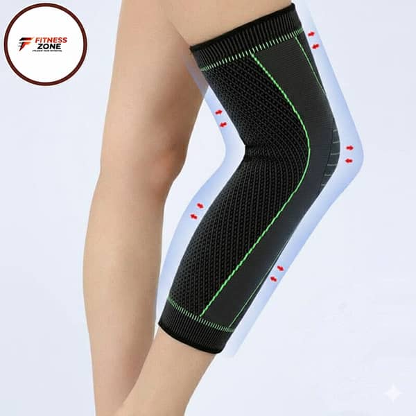 Compression Knee Pad with Strap for Full Leg Support – Arthritis Relief for Running and Gym Activities – Elastic Warm Belt Knee Massager and Heating Support (1pc)