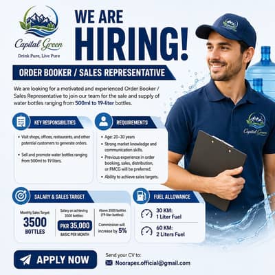 Order Booker | Sales Representative | Field Sales Staff | Sales Jobs