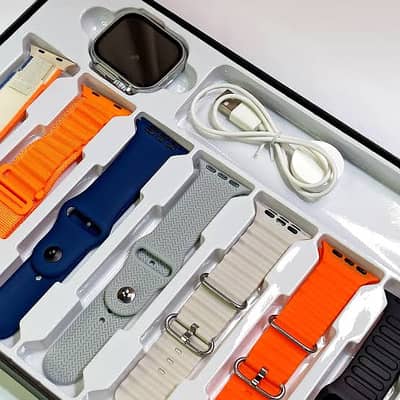 S10 Ultra 2 Smartwatch - 7 Straps & Wireless Charger (Brand New)