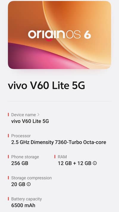 Vivo V60 lite 5g