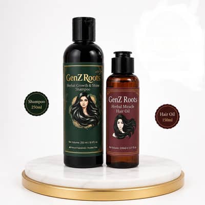 GenZ Roots Hair Care Combo – Shampoo + Hair Oil