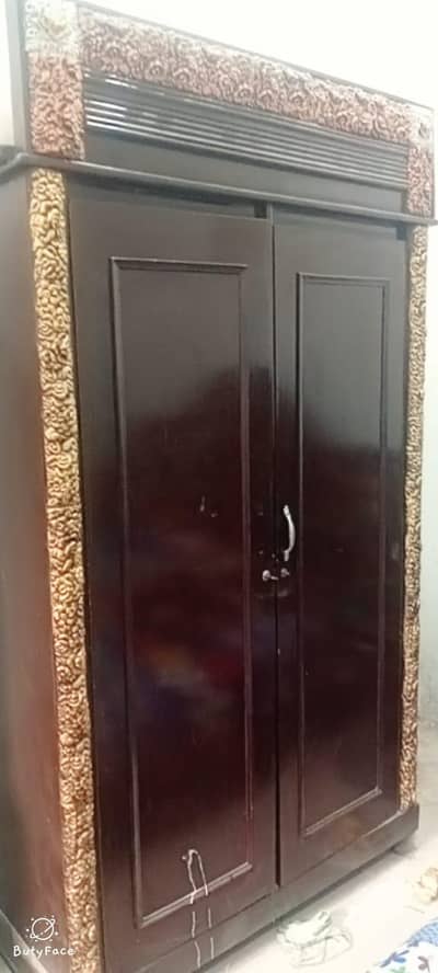 Double door wooden clothes almari-spacious & good condition