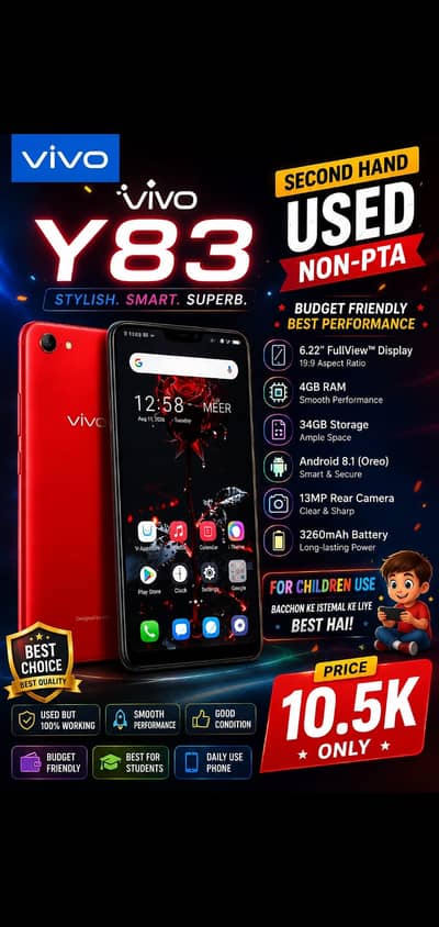 Vivo Y83 4/64  android 8 condition 10 by 10