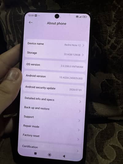 Xiaomi Redmi Note 12 pta approved 128 8